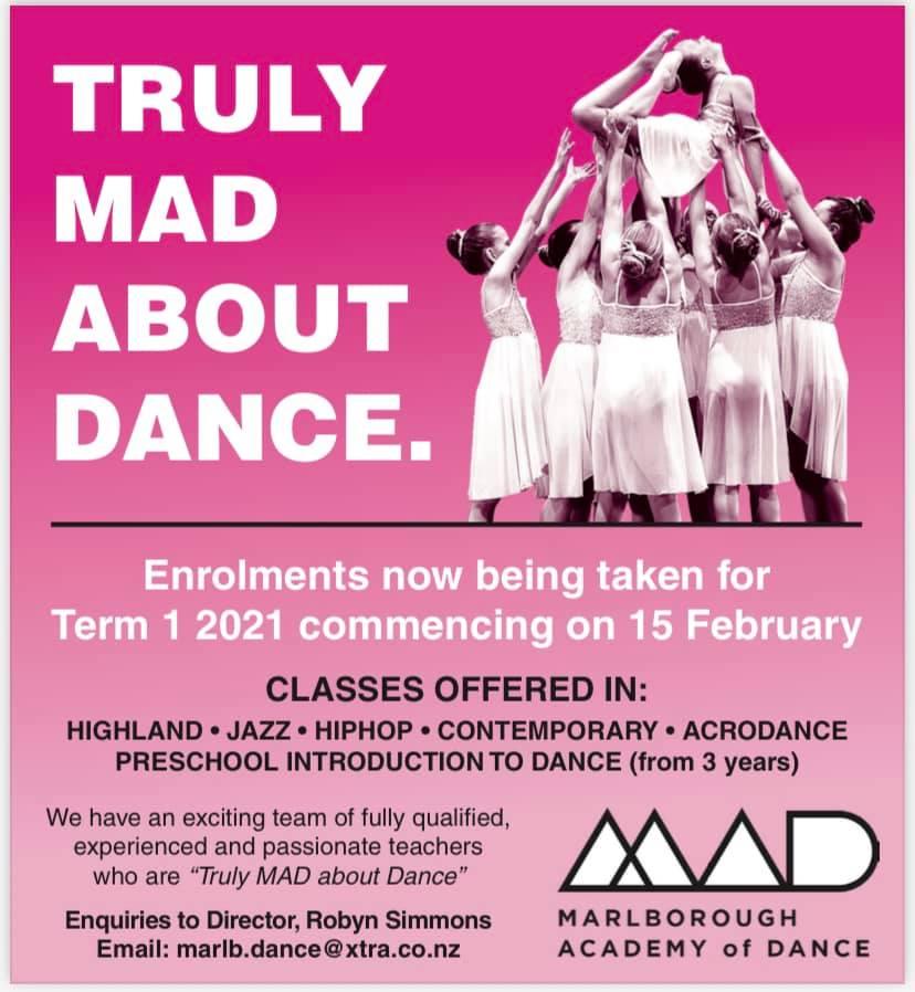 Enrollment For Marlborough Academy Of Dance In Blenheim NZ